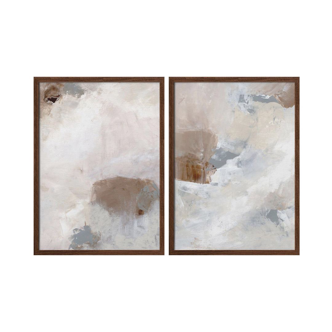 "Years Gone By" Set of Two Framed Textured Wall Art ready to hang wall art