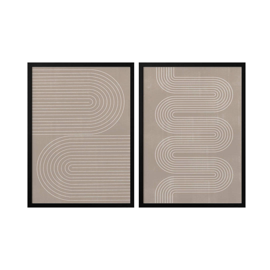 "Simple Arch" Set of Two Framed Textured Wall Art