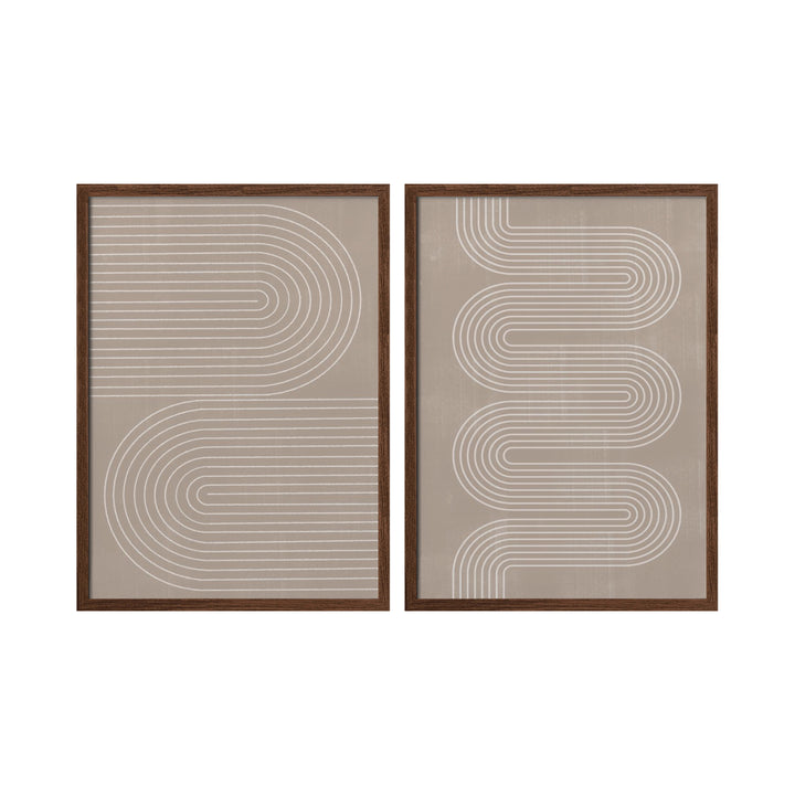 "Simple Arch" Set of Two Framed Textured Wall Art