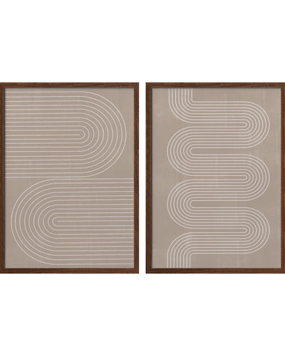 "Simple Arch" Set of Two Framed Textured Wall Art