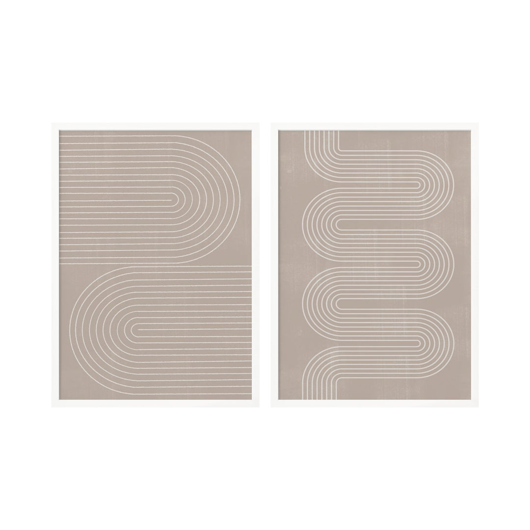 "Simple Arch" Set of Two Framed Textured Wall Art