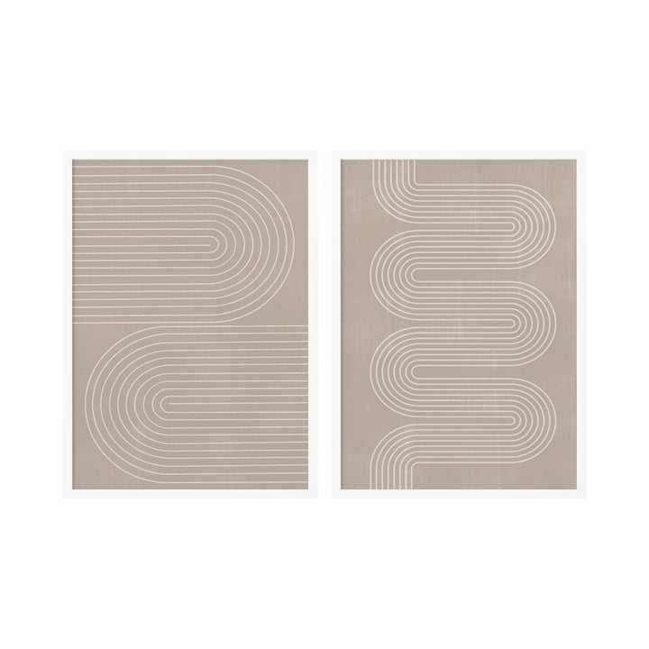 "Simple Arch" Set of Two Framed Textured Wall Art