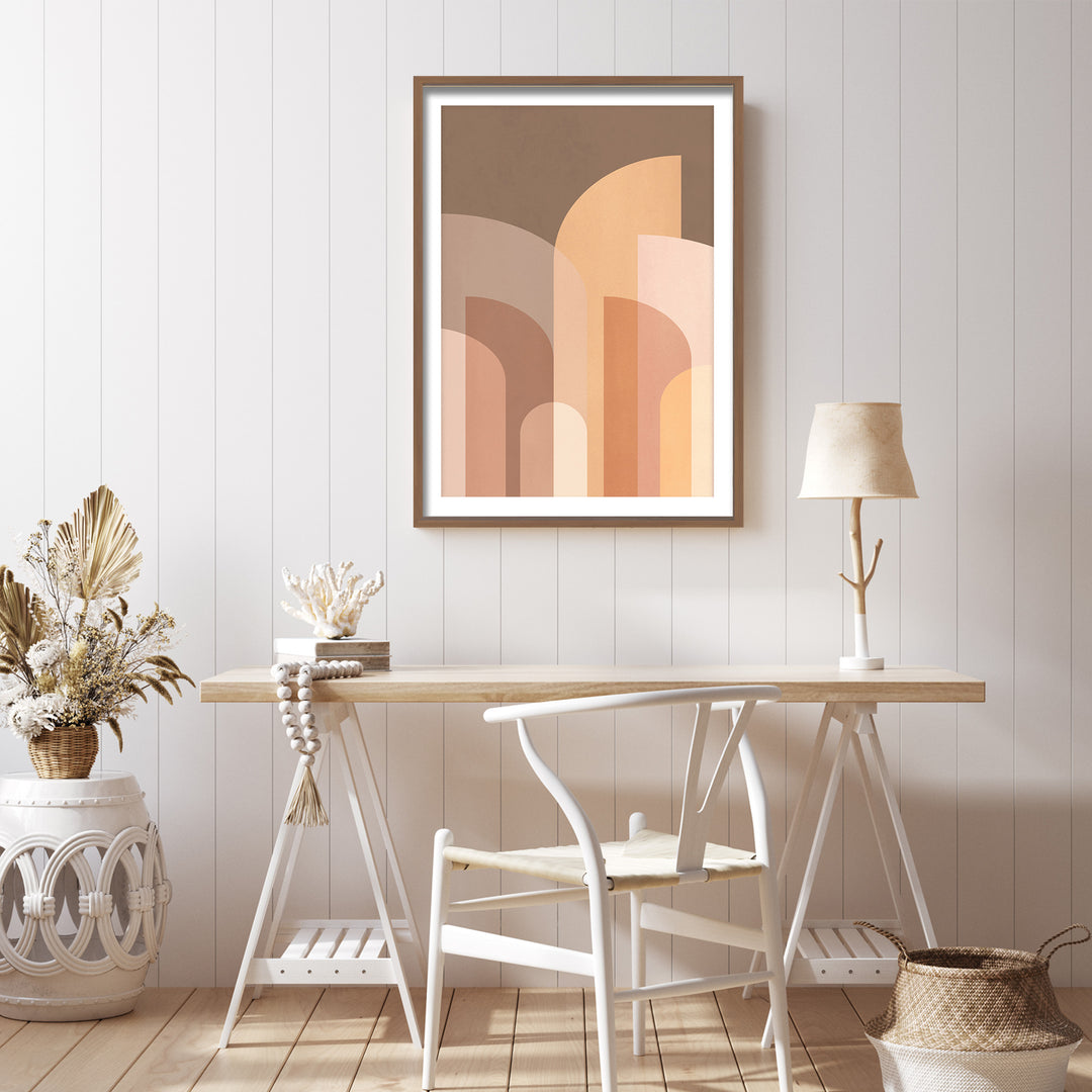 "Retro Geometric" Framed Print Wall Art by Ready2HangArt