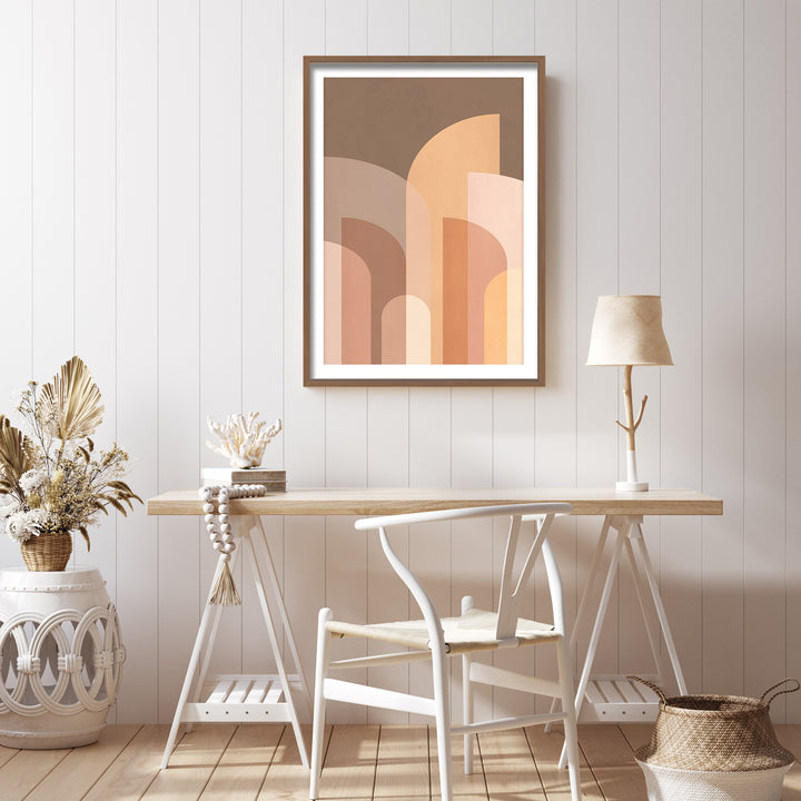 "Retro Geometric" Framed Print Wall Art by Ready2HangArt