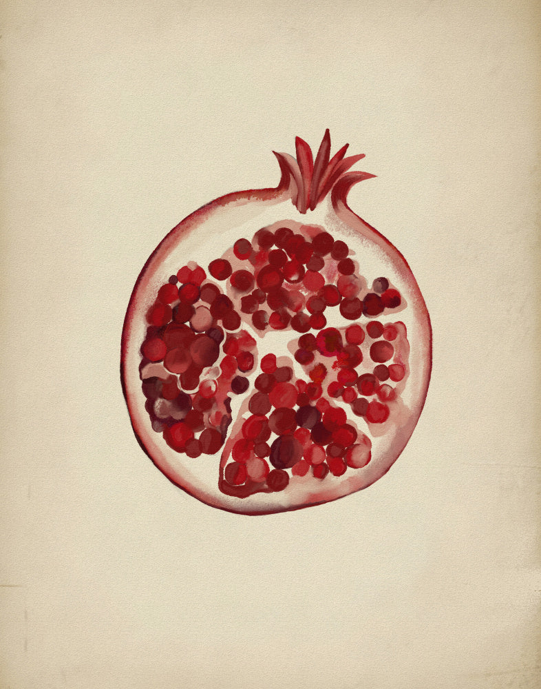 "Juicy Red Pomegranate" by Josie George — Still Life Wall Art