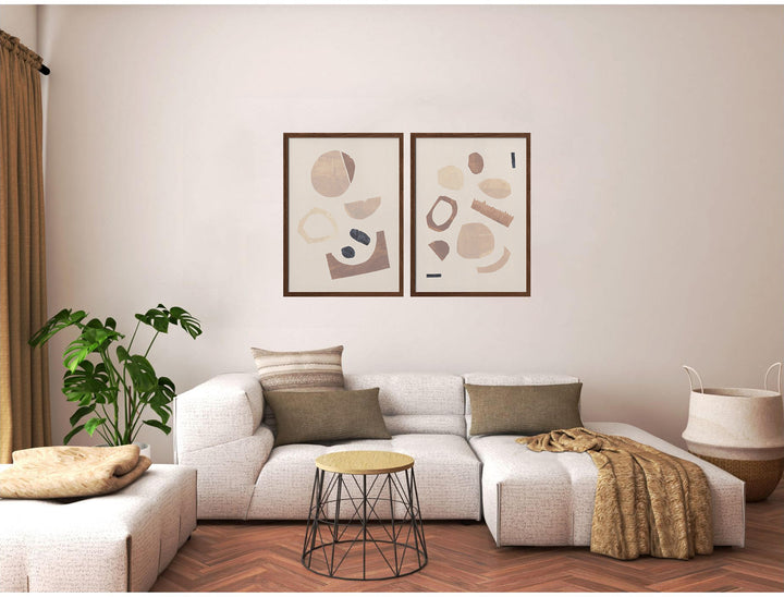 "In Zero Gravity" Set of Two Framed Textured Wall Art