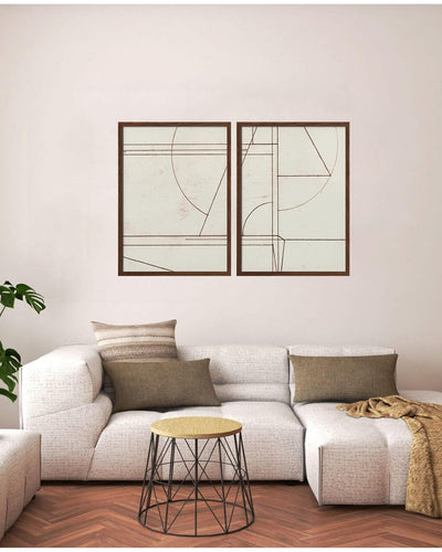 "Minmod" Set of Two Framed Textured Wall Art — Ready to Ship