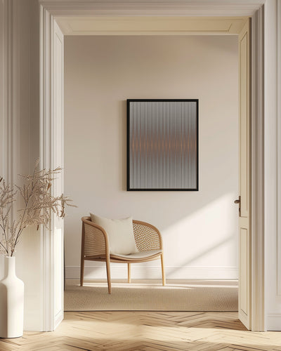 "Euphoria - Gray and Orange" Framed Canvas Wall Art by Alma Studio