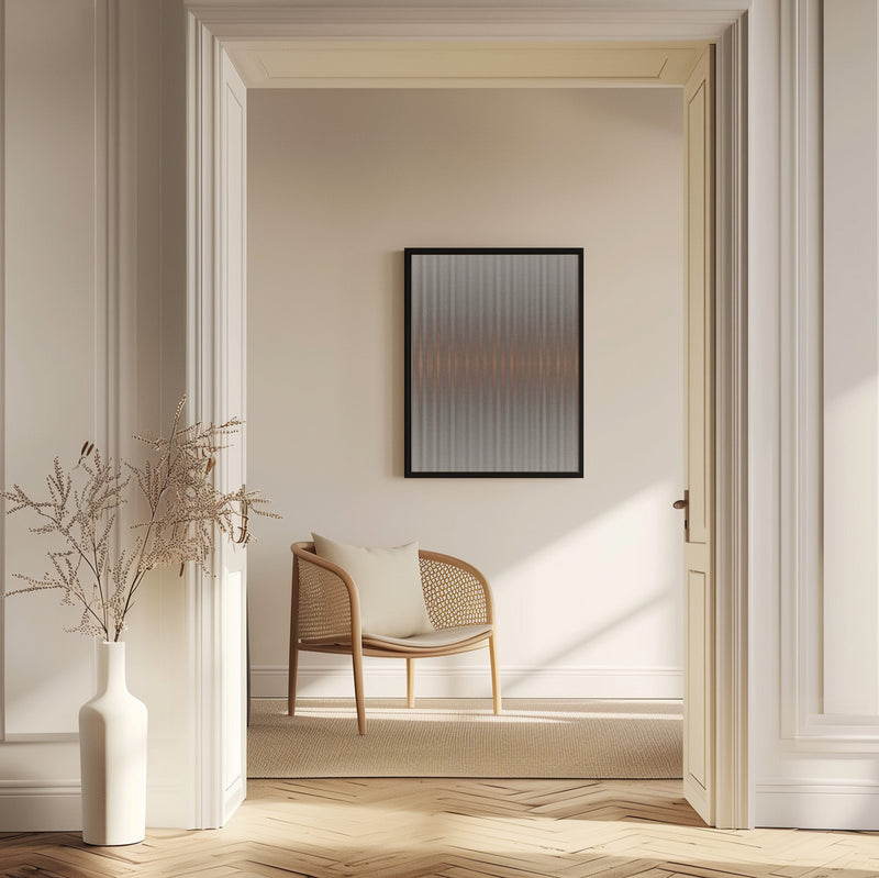 "Euphoria - Gray and Orange" Framed Canvas Wall Art by Alma Studio