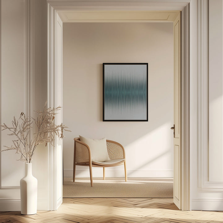 "Euphoria - White and Green" Framed Canvas Wall Art by Alma Studio