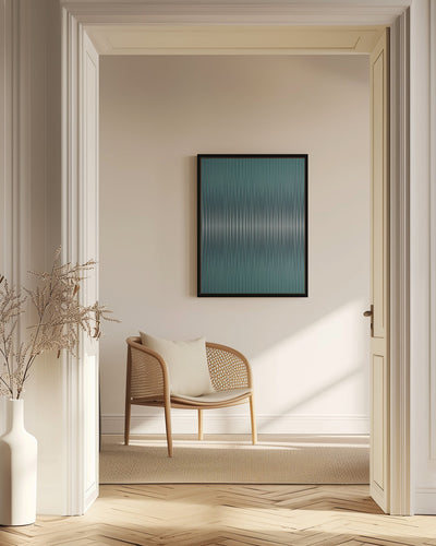 "Euphoria - Green and White" Framed Canvas Wall Art by Alma Studio