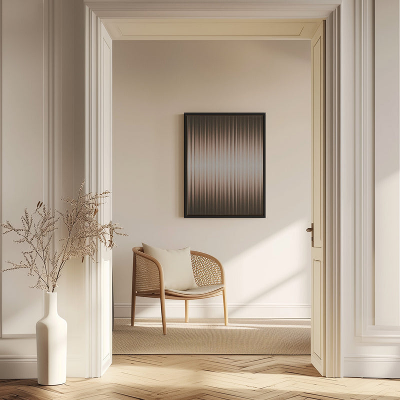 "Euphoria - Brown and White" Framed Canvas Wall Art by Alma Studio