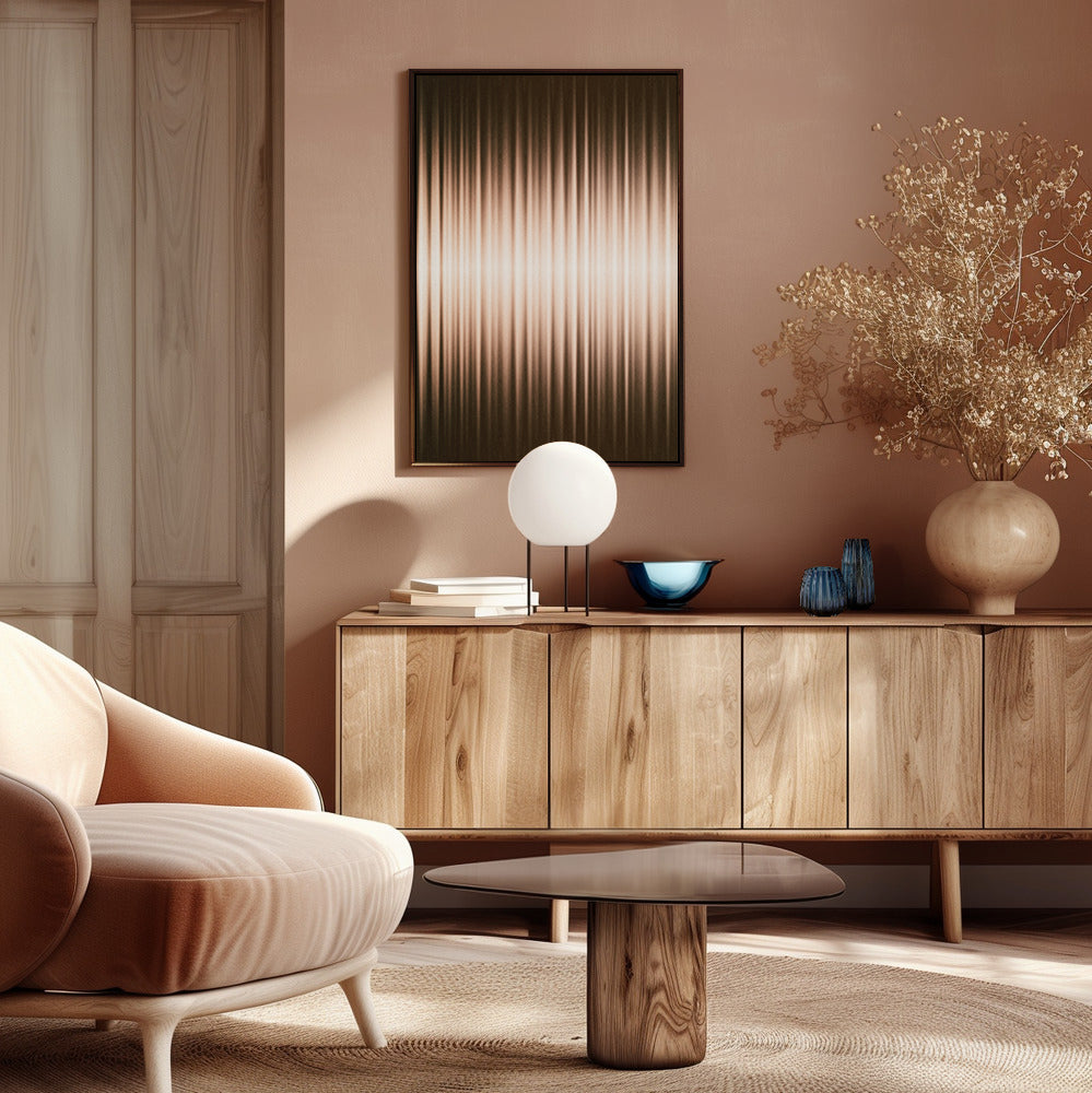 "Euphoria - Brown and White" Framed Canvas Wall Art by Alma Studio