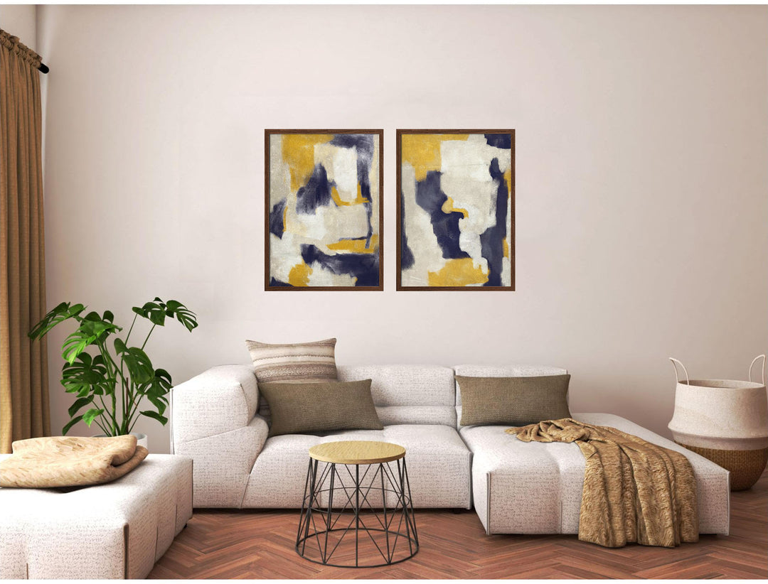 "Evelyn" Set of Two Framed Textured Wall Art
