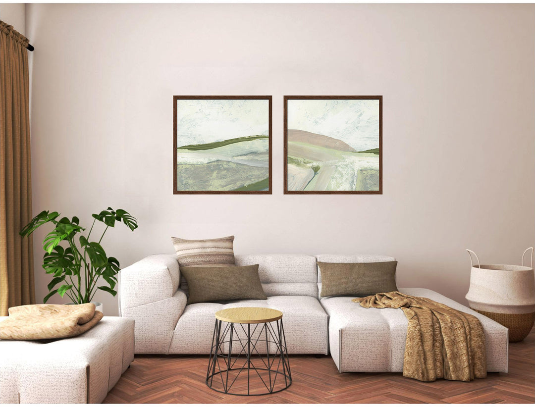 "Abstract View" Set of Two Framed Textured Wall Art