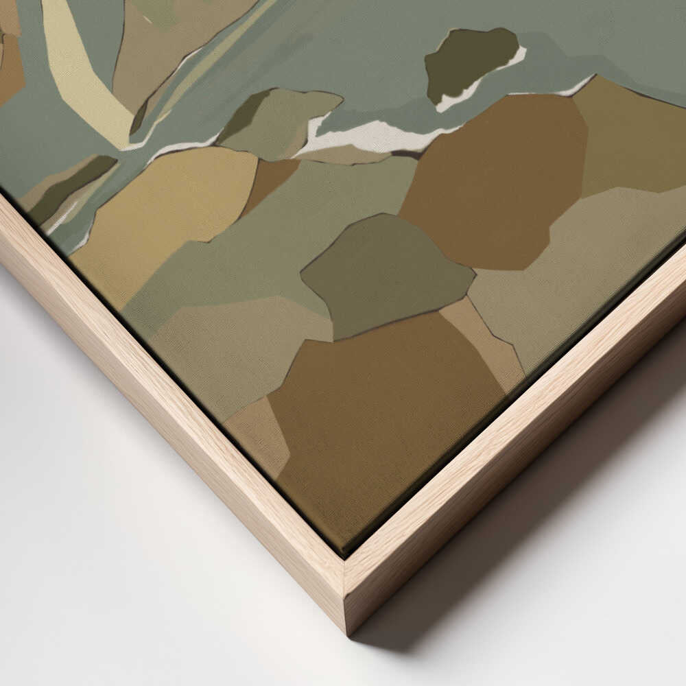 "Geometric Mountain River" by Nikita Jariwala — Landscape Wall Art