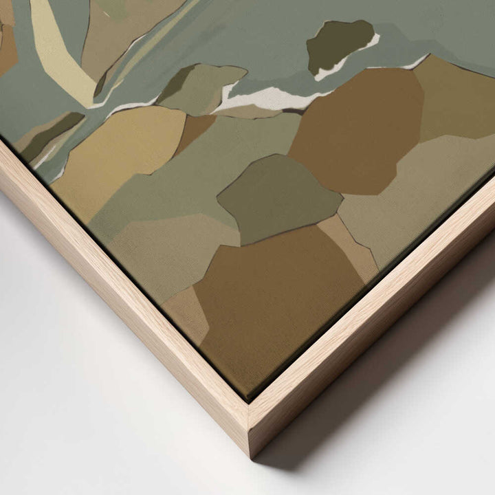 "Geometric Mountain River" by Nikita Jariwala — Landscape Wall Art