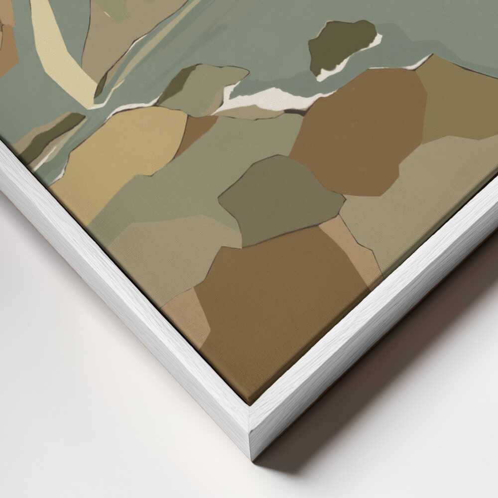"Geometric Mountain River" by Nikita Jariwala — Landscape Wall Art