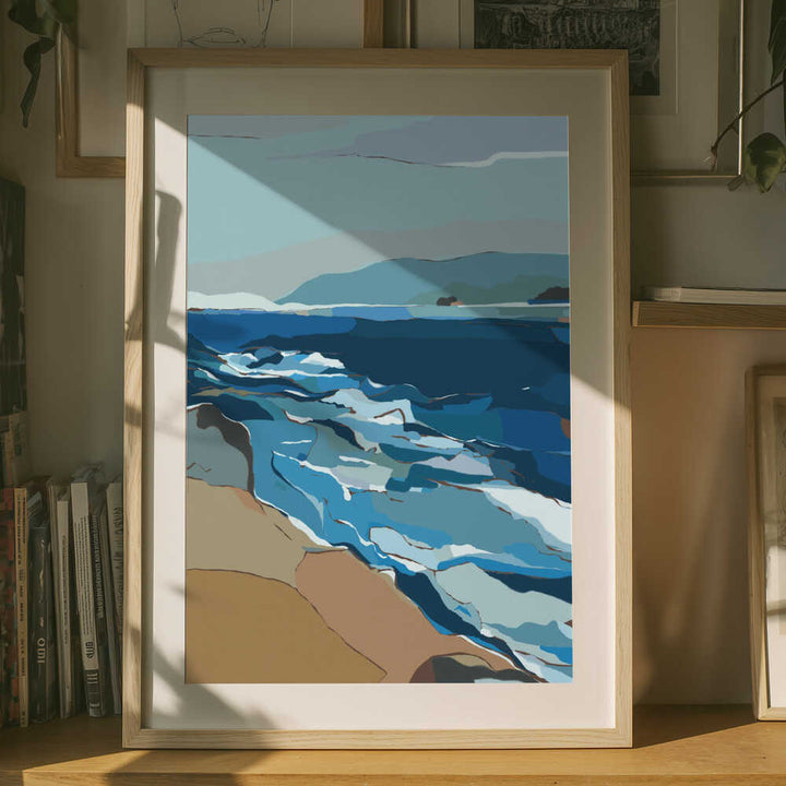 "Blue Ocean Shore" by Nikita Jariwala — Coastal Wall Art