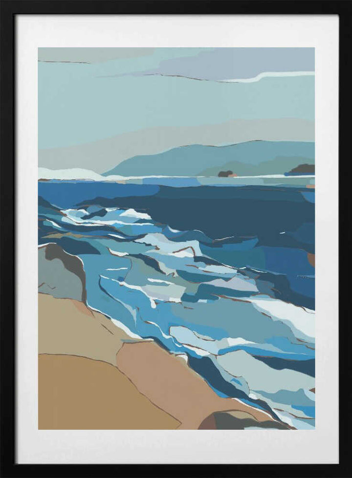 "Blue Ocean Shore" by Nikita Jariwala — Coastal Wall Art