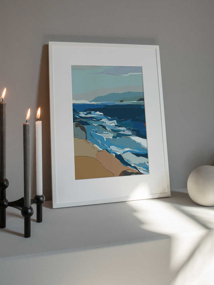 "Blue Ocean Shore" by Nikita Jariwala — Coastal Wall Art