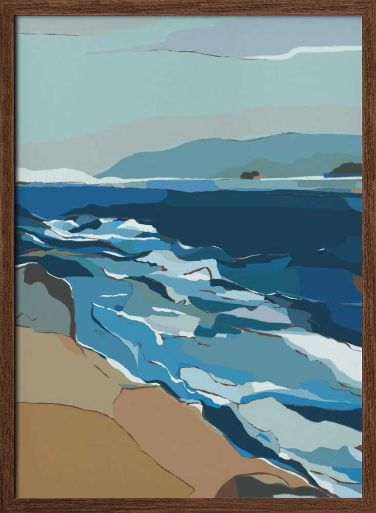 "Blue Ocean Shore" by Nikita Jariwala — Coastal Wall Art