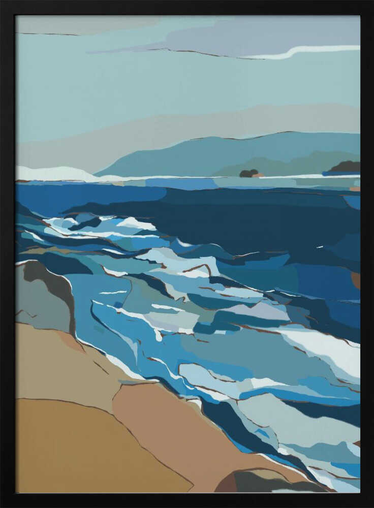 "Blue Ocean Shore" by Nikita Jariwala — Coastal Wall Art