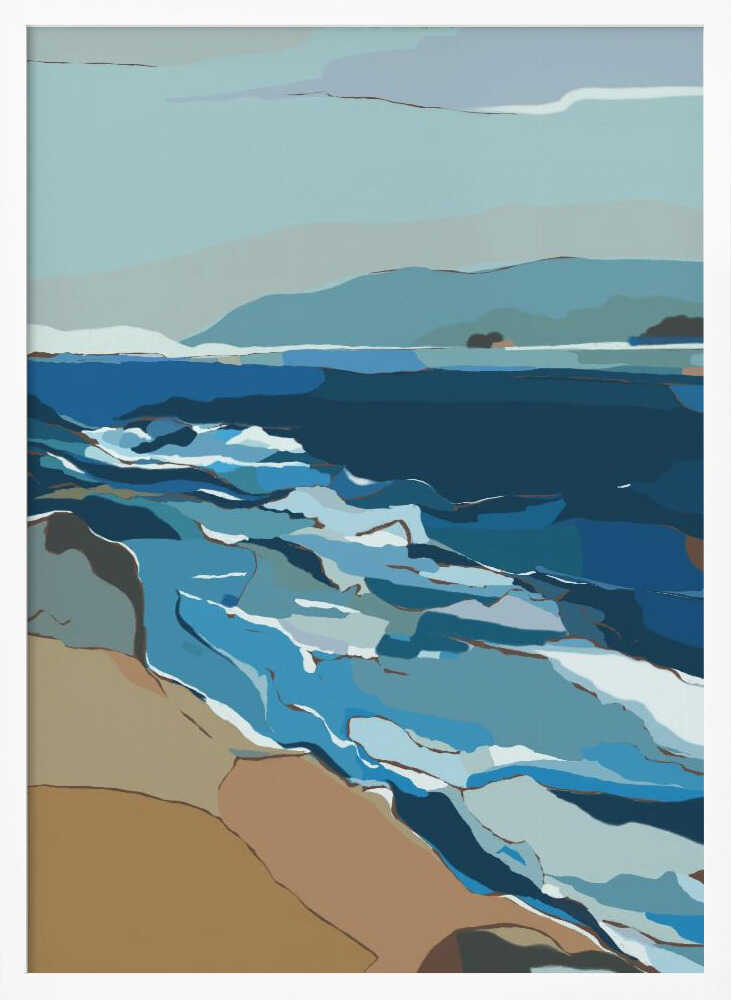 "Blue Ocean Shore" by Nikita Jariwala — Coastal Wall Art