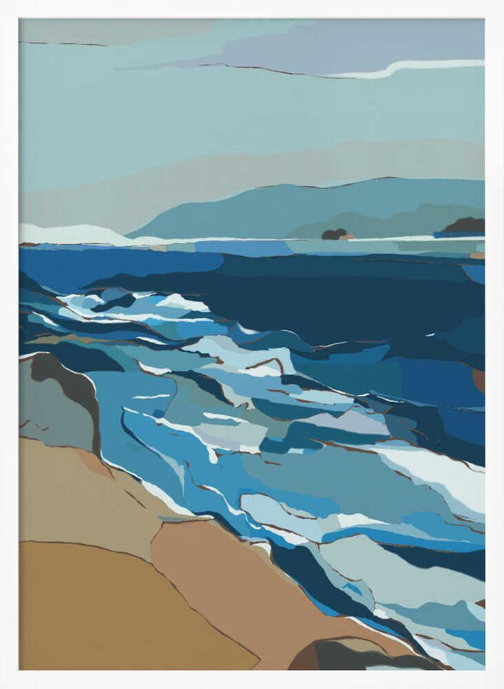 "Blue Ocean Shore" by Nikita Jariwala — Coastal Wall Art