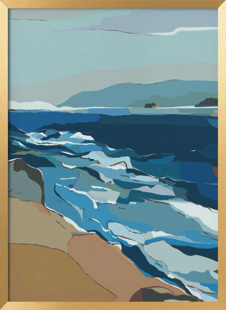 "Blue Ocean Shore" by Nikita Jariwala — Coastal Wall Art
