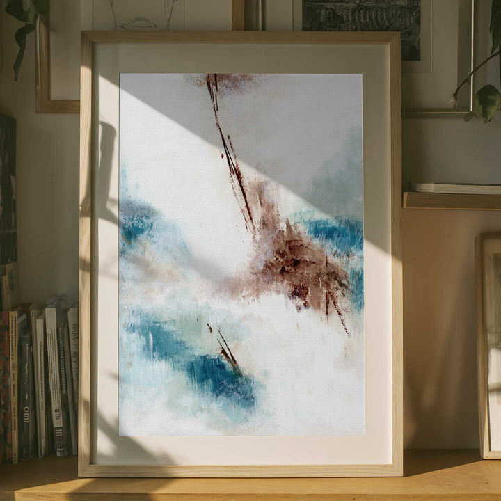 "Textured Blue Brown Abstract" by Nikita Jariwala — Abstract Wall Art