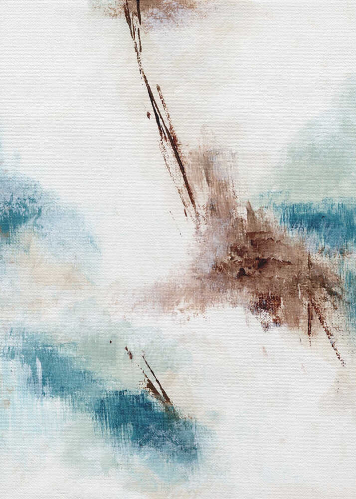 "Textured Blue Brown Abstract" by Nikita Jariwala — Abstract Wall Art