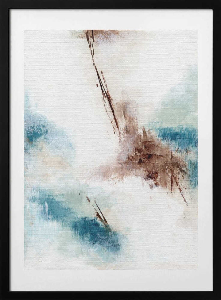 "Textured Blue Brown Abstract" by Nikita Jariwala — Abstract Wall Art