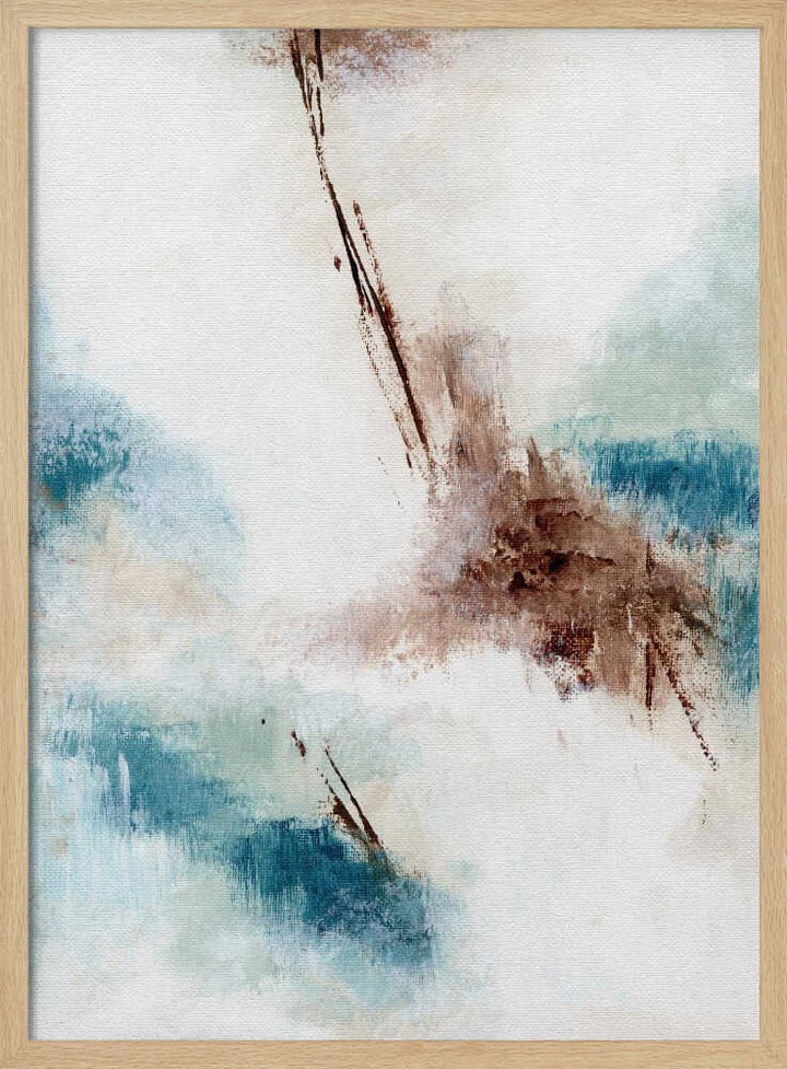 "Textured Blue Brown Abstract" by Nikita Jariwala — Abstract Wall Art