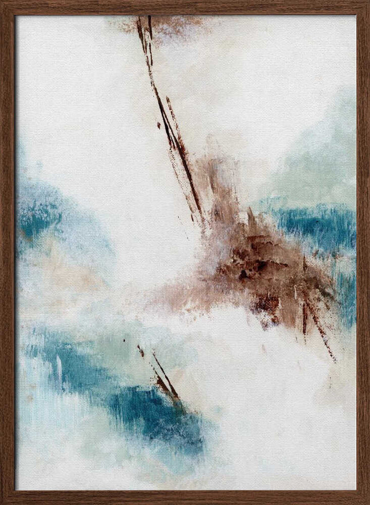"Textured Blue Brown Abstract" by Nikita Jariwala — Abstract Wall Art