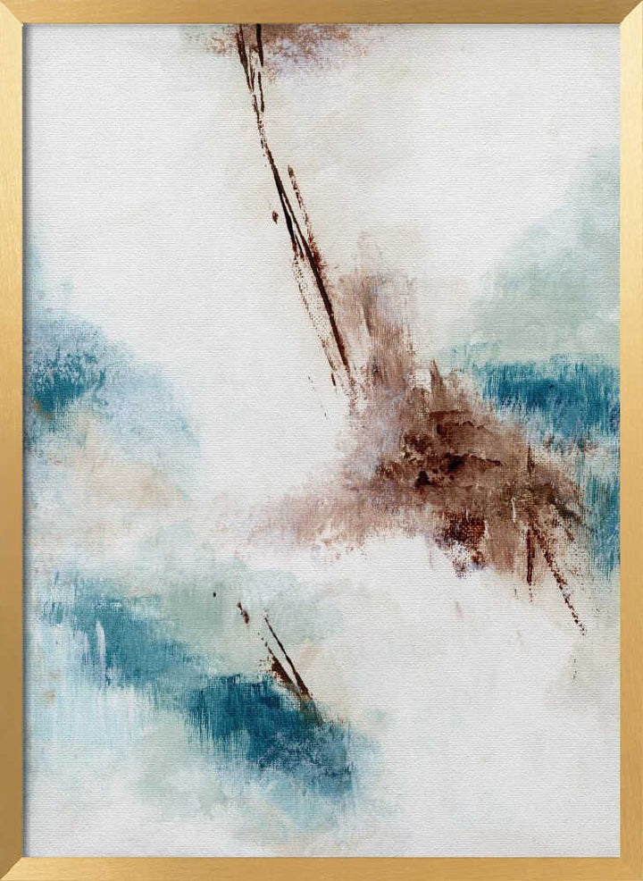 "Textured Blue Brown Abstract" by Nikita Jariwala — Abstract Wall Art