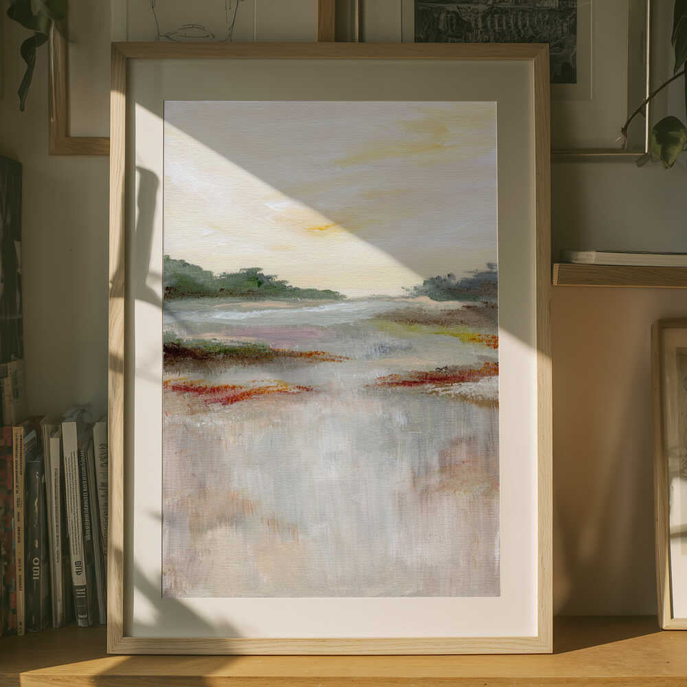 "Tranquil Wetland Glow" by Nikita Jariwala — Landscape Wall Art