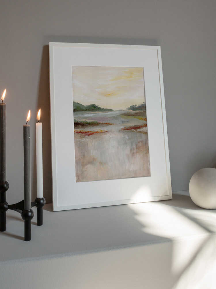 "Tranquil Wetland Glow" by Nikita Jariwala — Landscape Wall Art