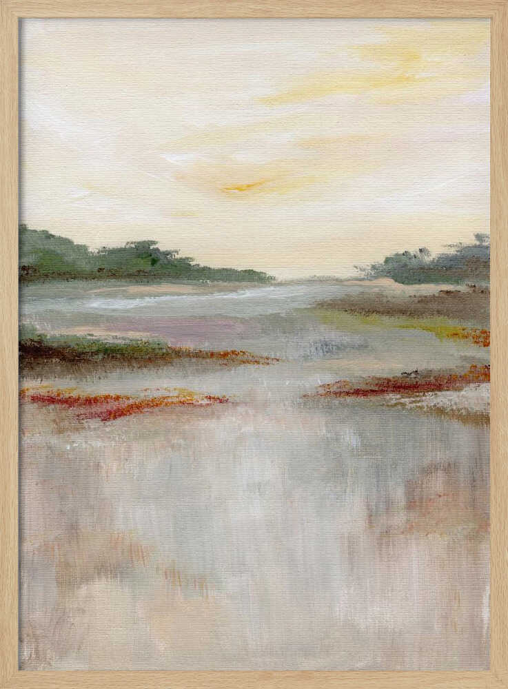 "Tranquil Wetland Glow" by Nikita Jariwala — Landscape Wall Art