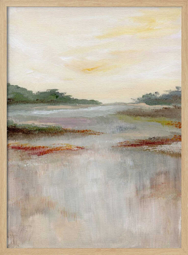 "Tranquil Wetland Glow" by Nikita Jariwala — Landscape Wall Art