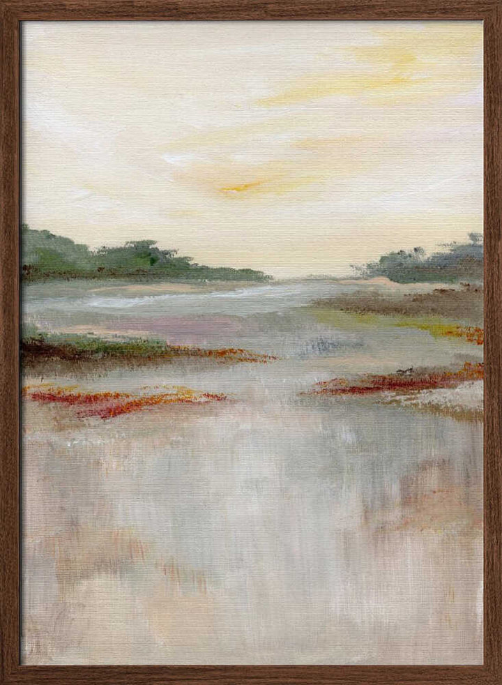 "Tranquil Wetland Glow" by Nikita Jariwala — Landscape Wall Art