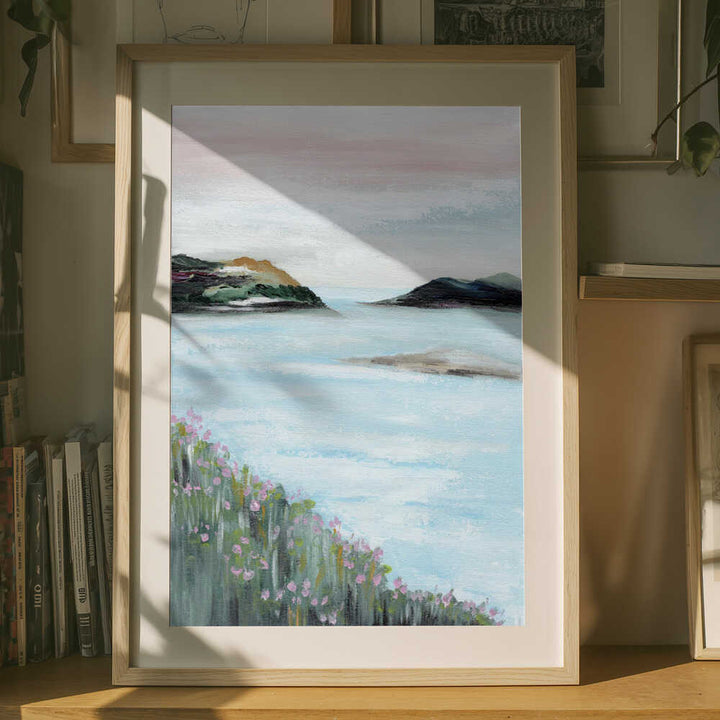 "Serene Coastal Blossoms" by Nikita Jariwala — Coastal Wall Art
