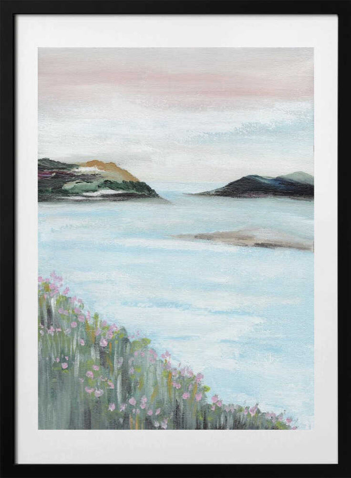"Serene Coastal Blossoms" by Nikita Jariwala — Coastal Wall Art