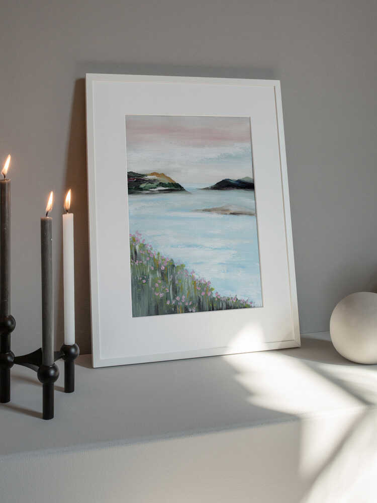 "Serene Coastal Blossoms" by Nikita Jariwala — Coastal Wall Art