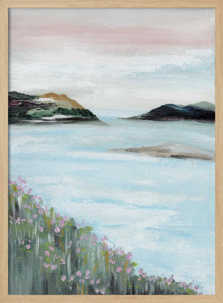 "Serene Coastal Blossoms" by Nikita Jariwala — Coastal Wall Art
