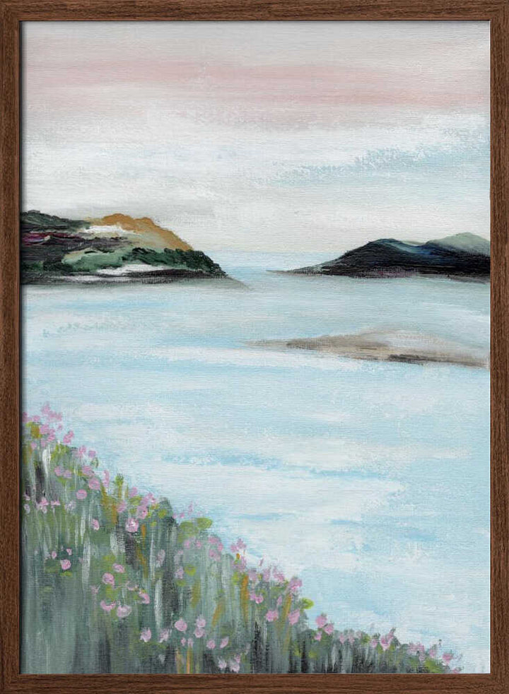 "Serene Coastal Blossoms" by Nikita Jariwala — Coastal Wall Art