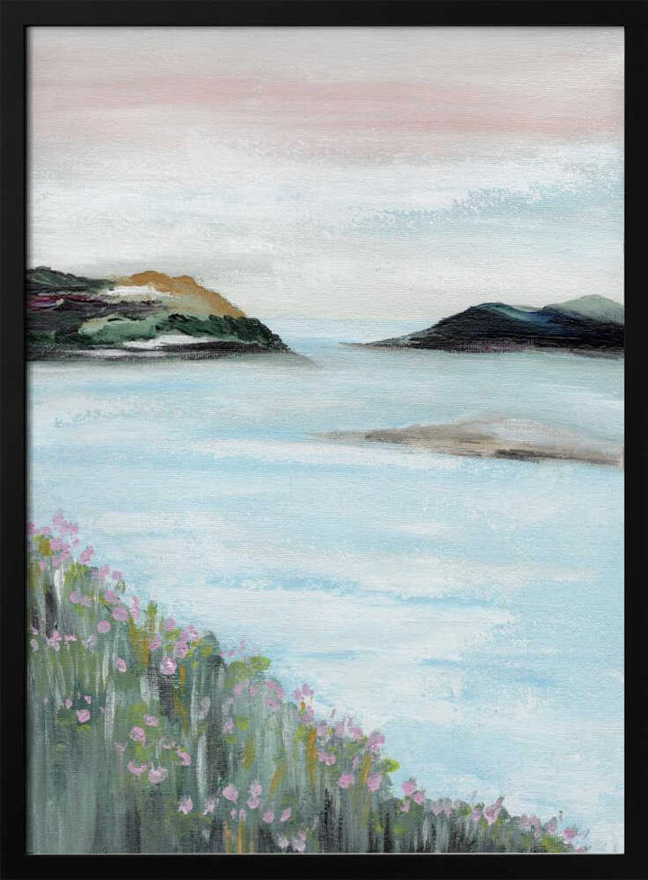 "Serene Coastal Blossoms" by Nikita Jariwala — Coastal Wall Art