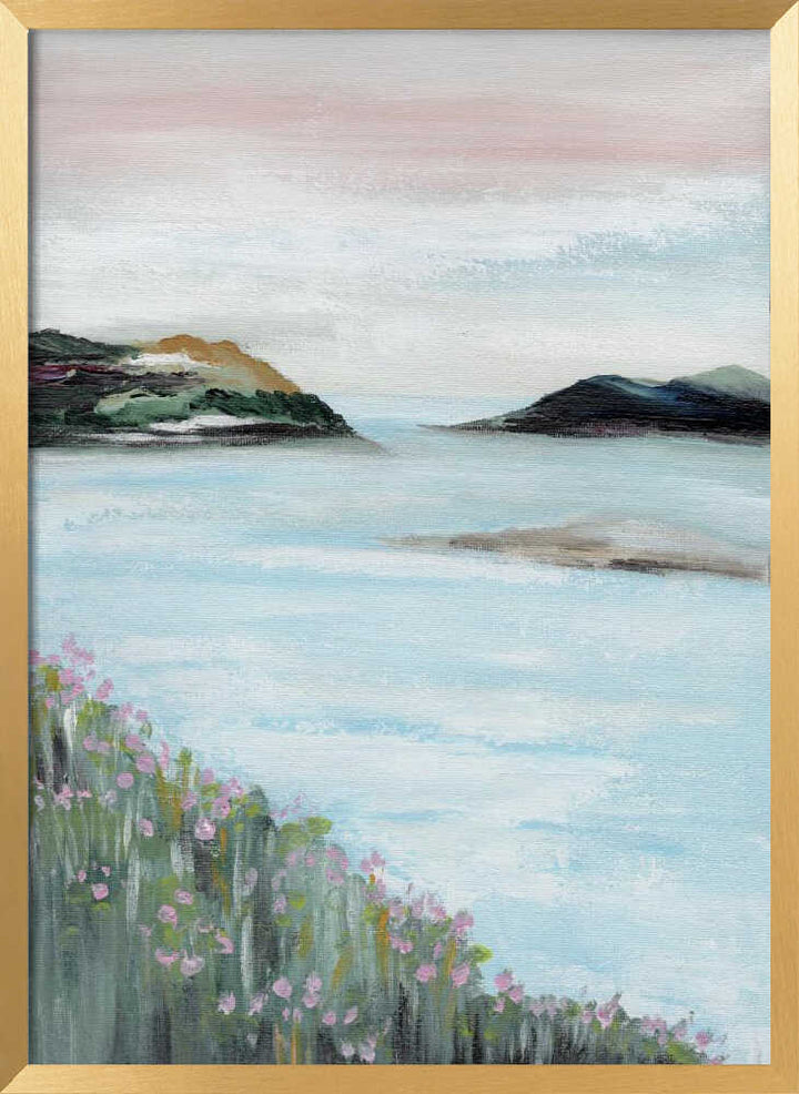 "Serene Coastal Blossoms" by Nikita Jariwala — Coastal Wall Art