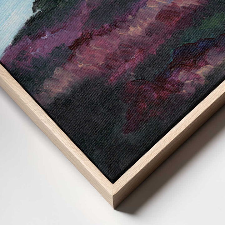 "Purple Coastline Serenity" by Nikita Jariwala — Coastal Wall Art