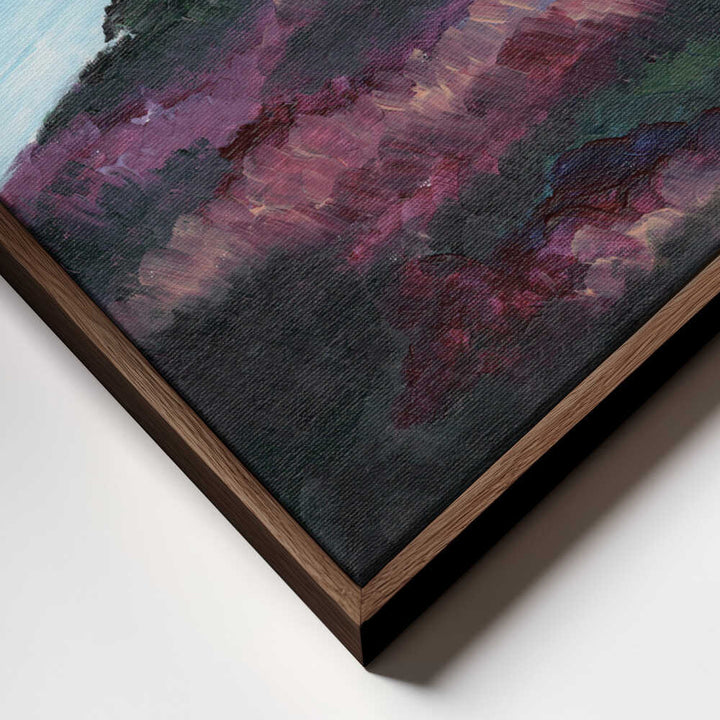 "Purple Coastline Serenity" by Nikita Jariwala — Coastal Wall Art